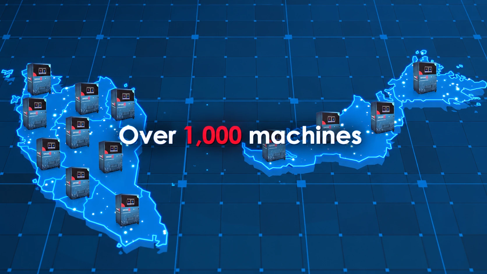 XOX vending machine network map across Malaysia