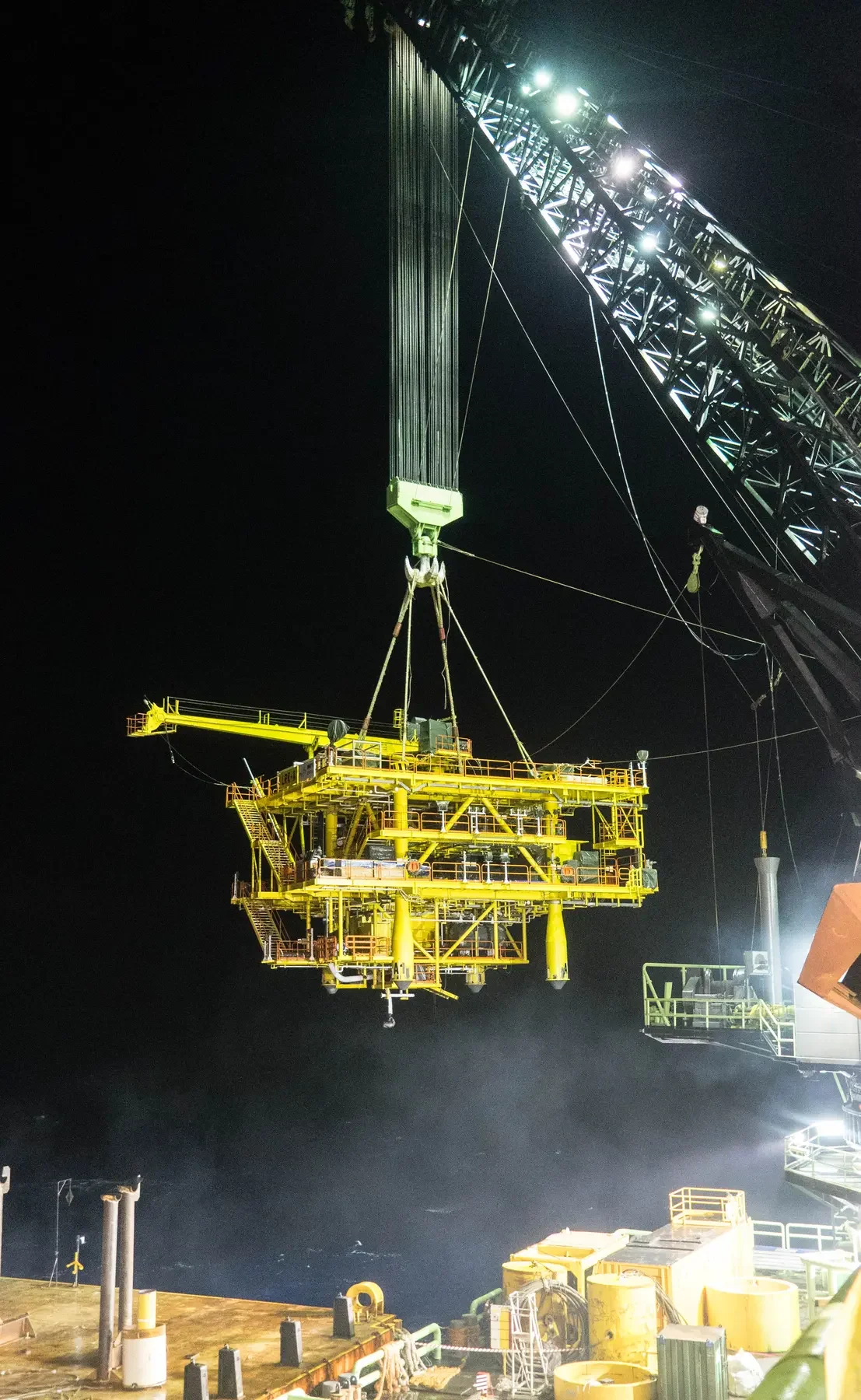 PurplePerfect offshore safety production environment at night