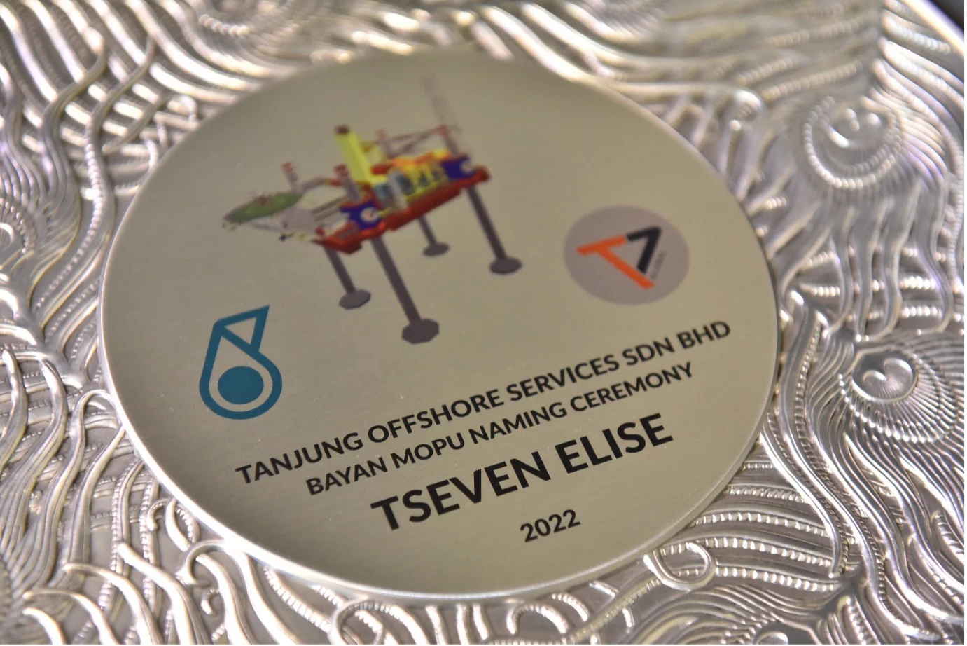TSEVEN ELISE naming-ceremony plaque, September 2022